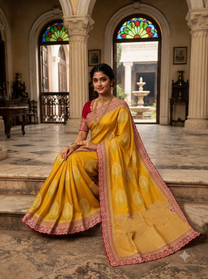 Sophisticated Elegance – Premium Dola Silk (Blended) Saree