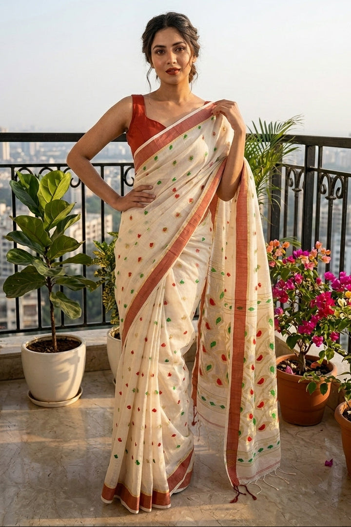 Rajrangi (রাজরঙ্গী) Khadi  Banarasi  Saree