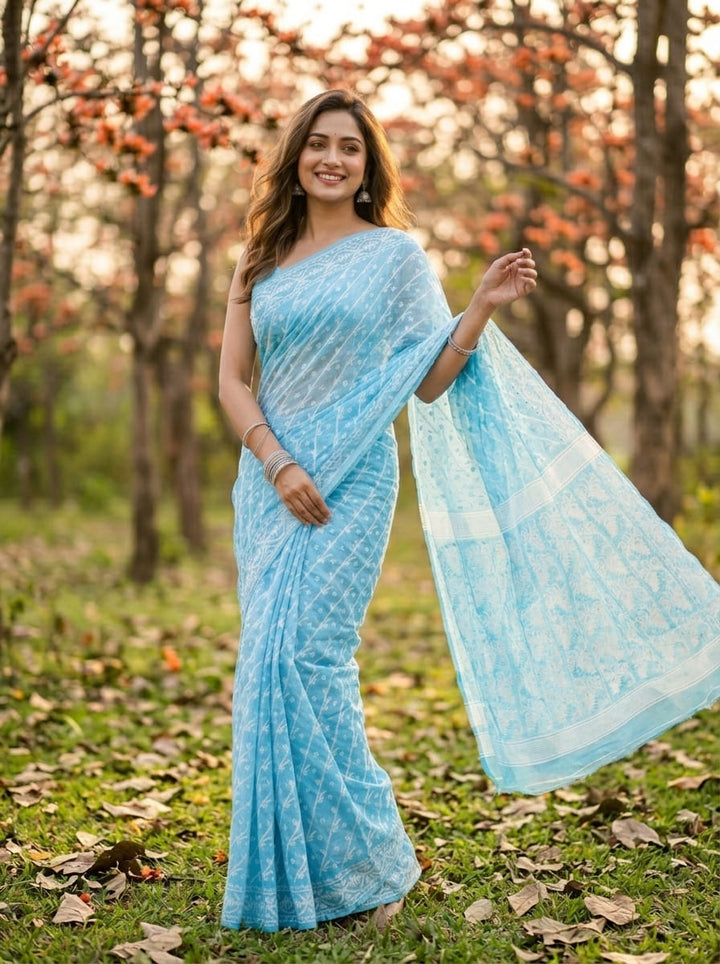 Bangaliyana Jamdani Saree