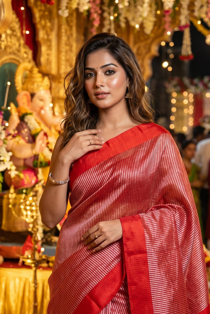 Stardust Eclipse Gold Tissue Banarasi Silk Saree