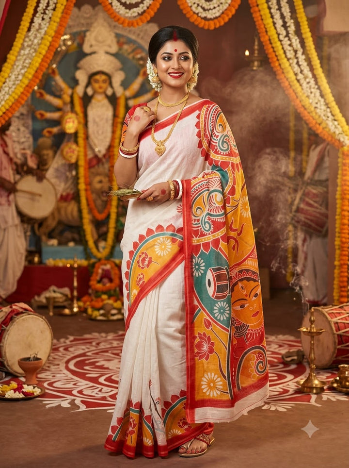 Shakti & Shringar Soft Linen Printed Saree