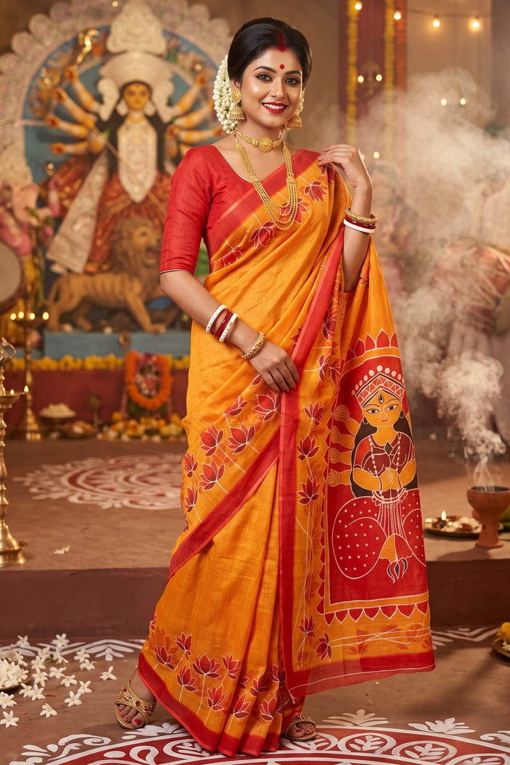 Shakti & Shringar Soft Linen Printed Saree