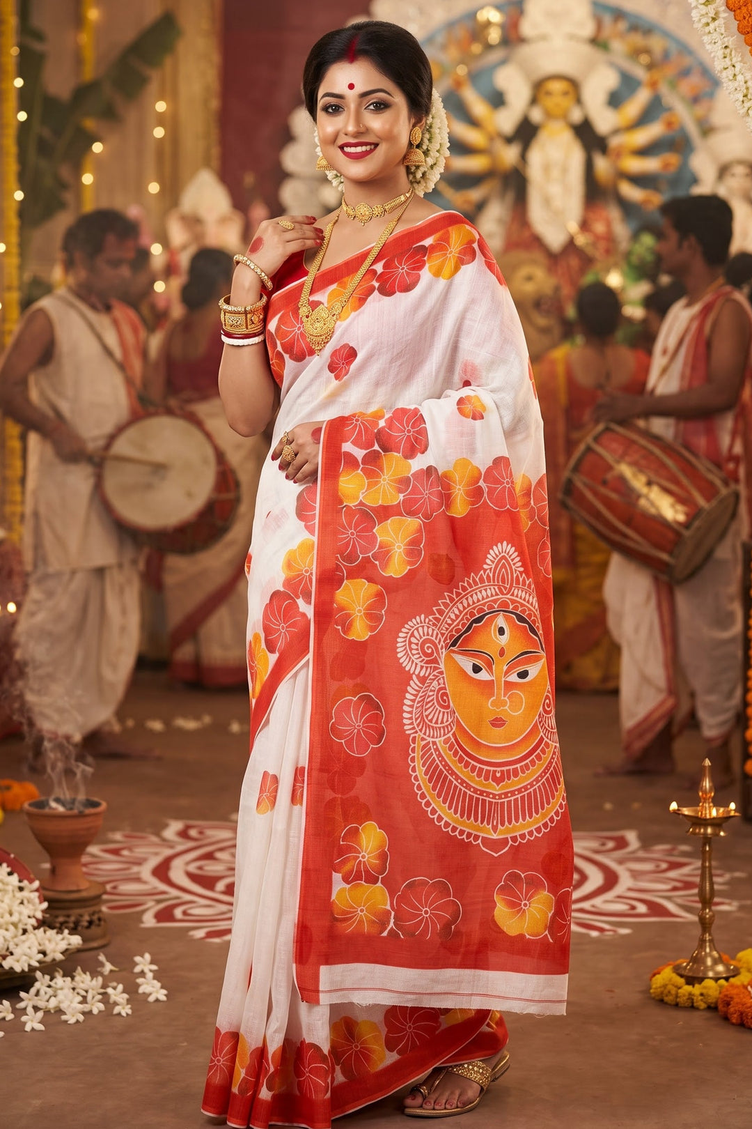 Shakti & Shringar Soft Linen Printed Saree