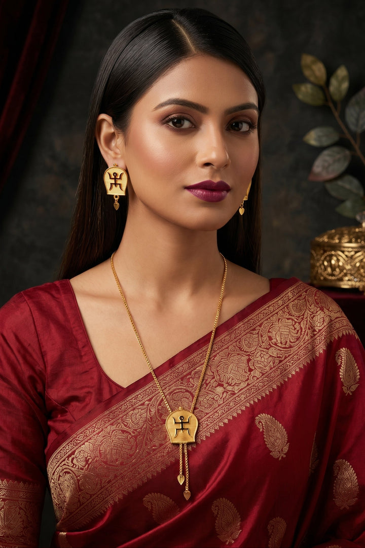 Swastik- Gold Plated Necklace Set