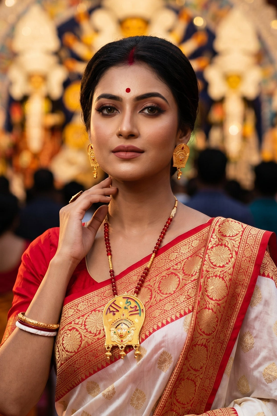 Maa Durga -Gold Plated Necklace  Set
