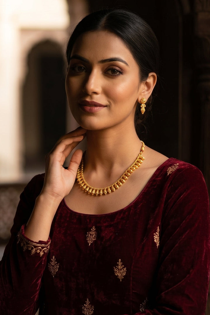 Nishvika Gold Plated Necklace Set