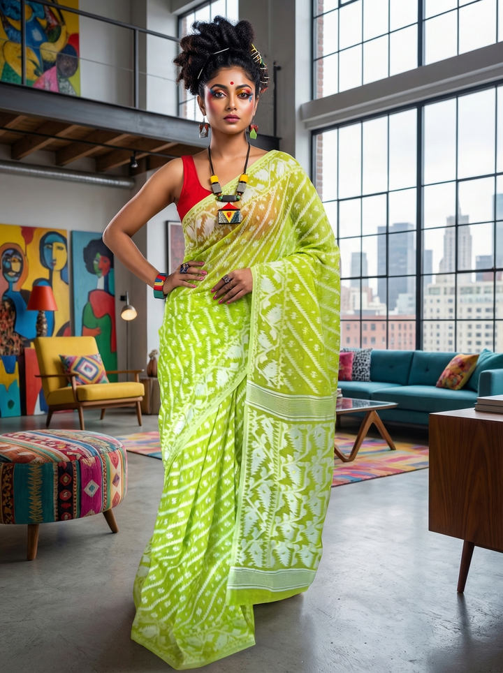Bangaliyana Jamdani Saree