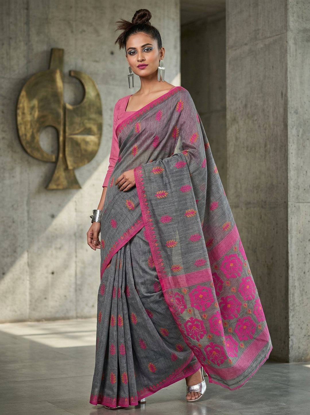Ful Bagan Dhakai Jamdani Saree