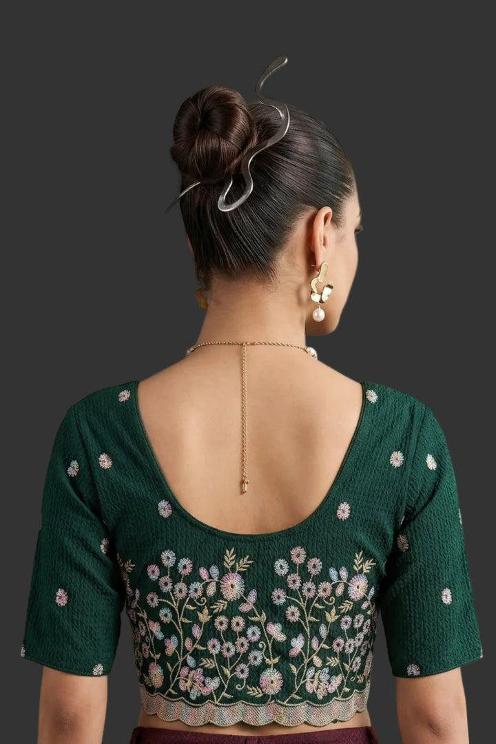 Finest of fine- Floral Stretchable Knitted Blouse