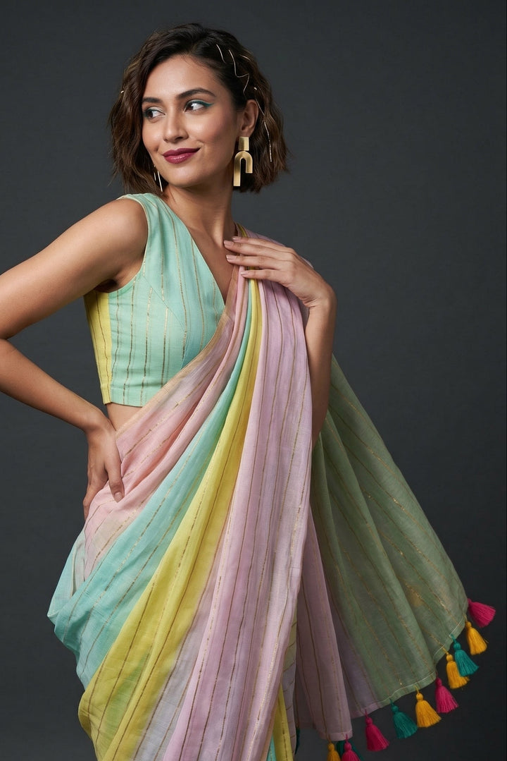 Morning Mist Mul Cotton Saree