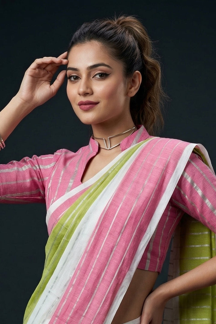 Morning Mist Mul Cotton Saree
