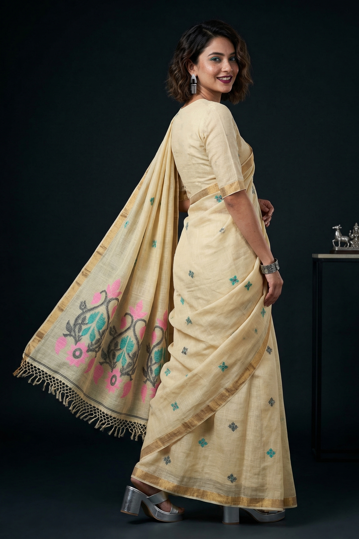 Summer Petal Linen Benarasi
