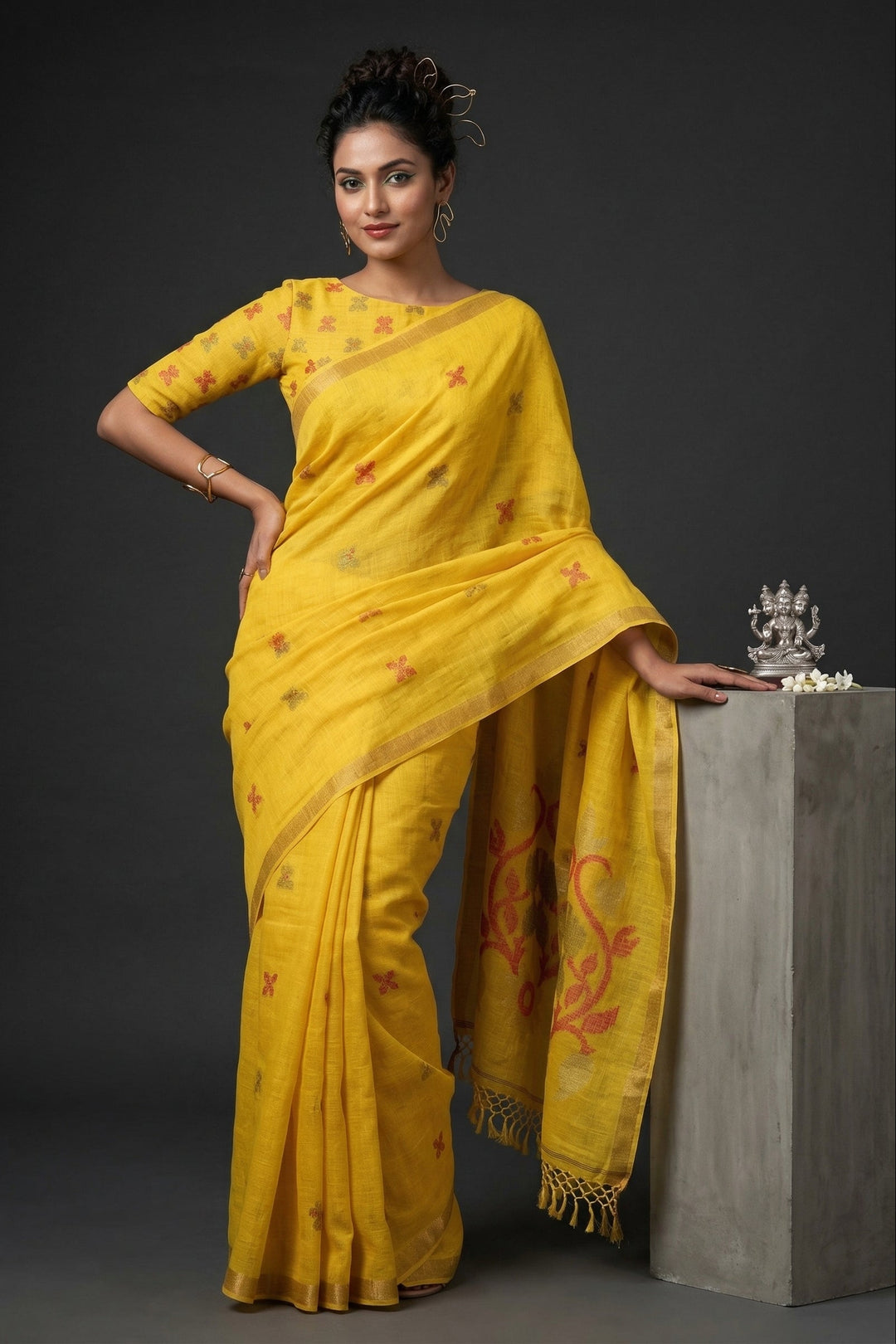Summer Petal Linen Benarasi