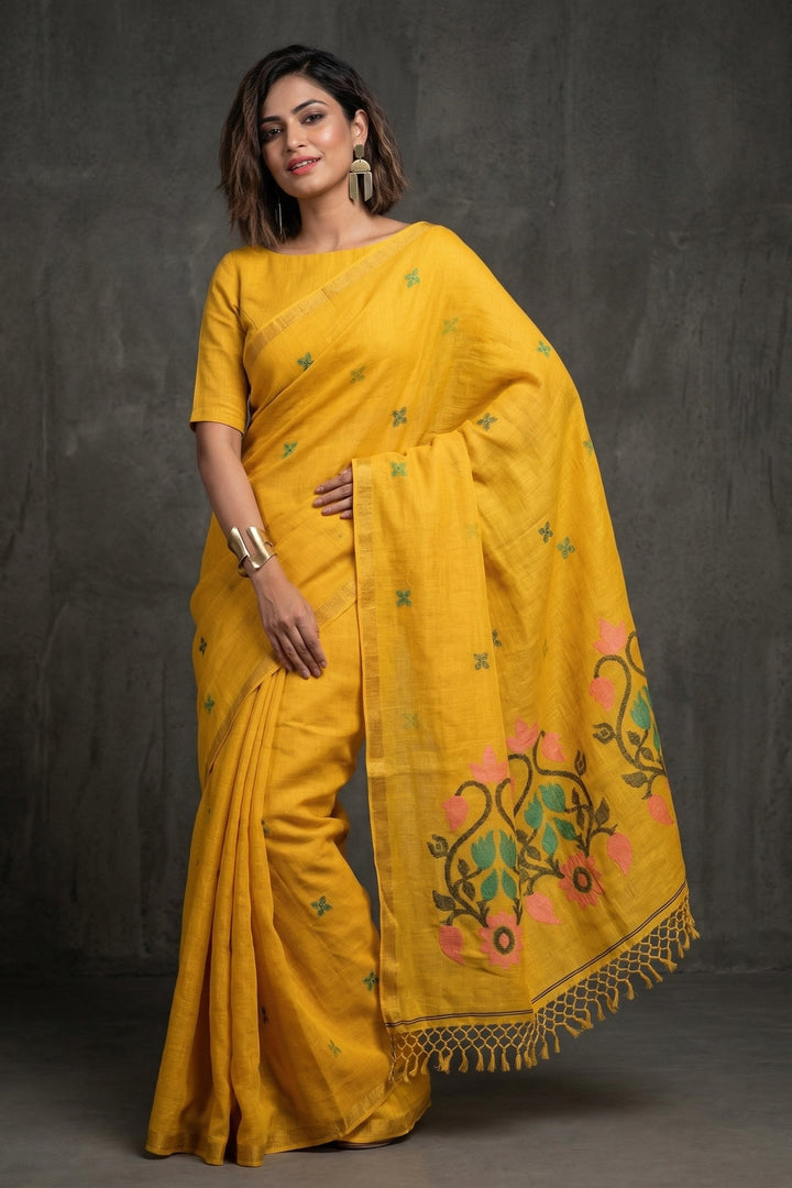 Summer Petal Linen Benarasi