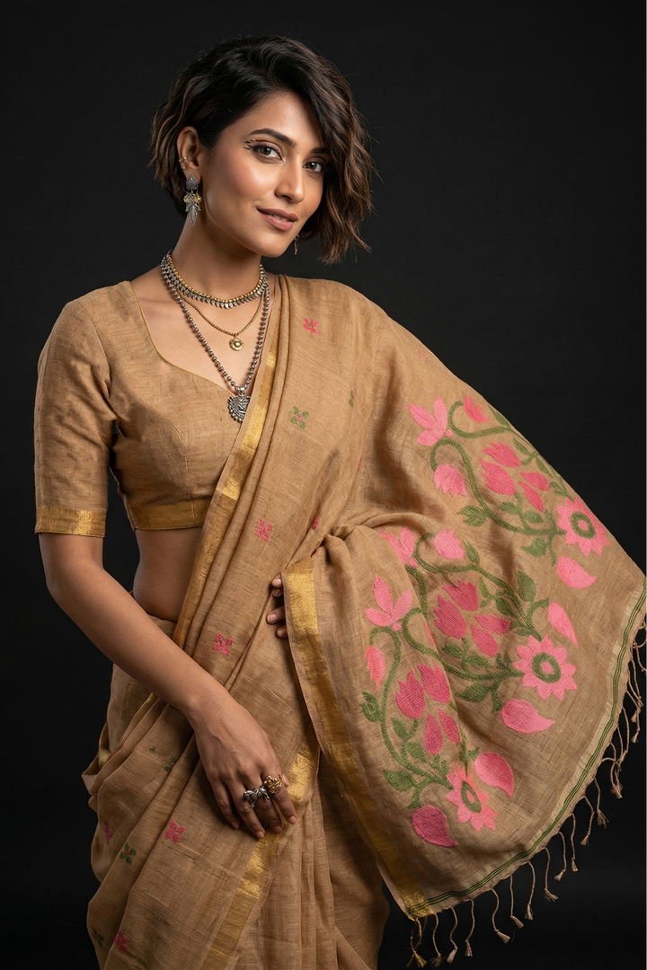 Summer Petal Linen Benarasi