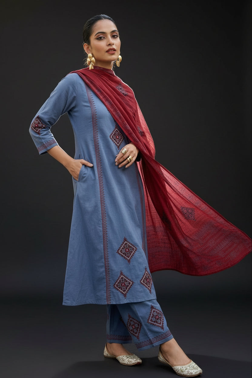 Pure Elegance Cotton Kurti  Suit