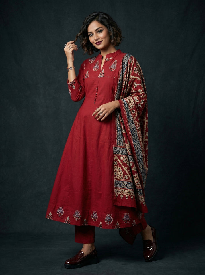 Suhani Swirl - Printed Cotton Kurti Set