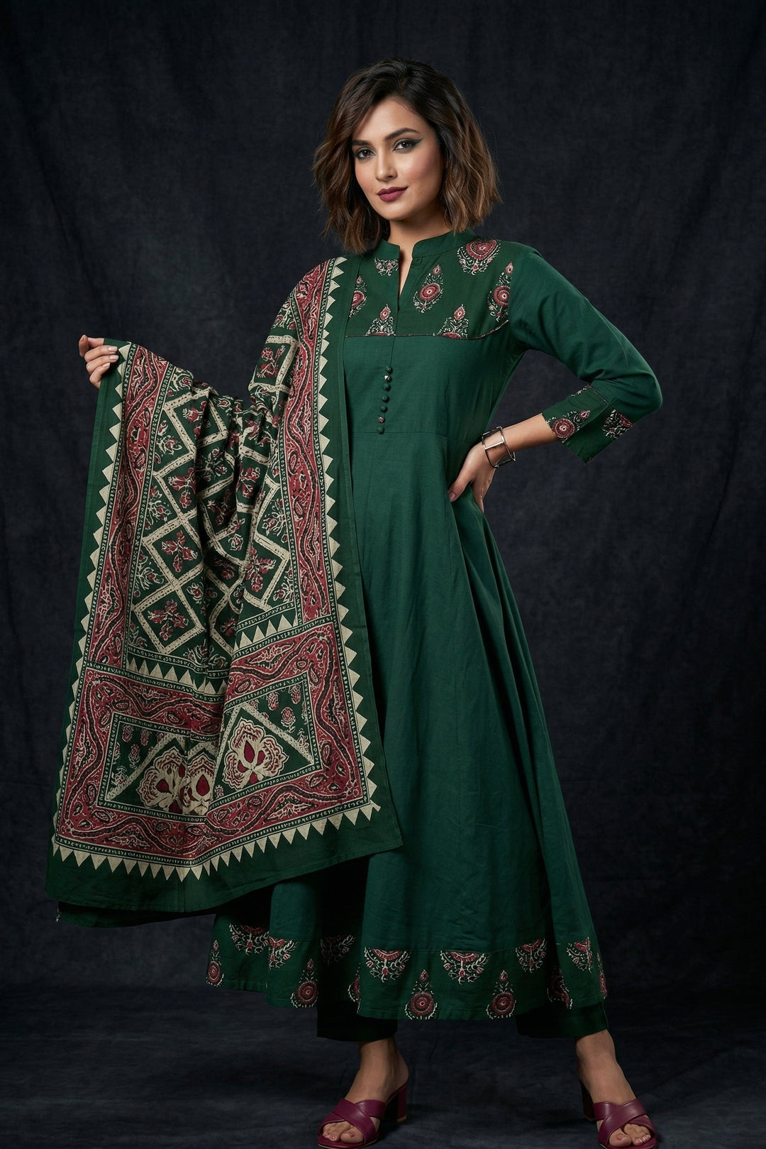 Suhani Swirl - Printed Cotton Kurti Set