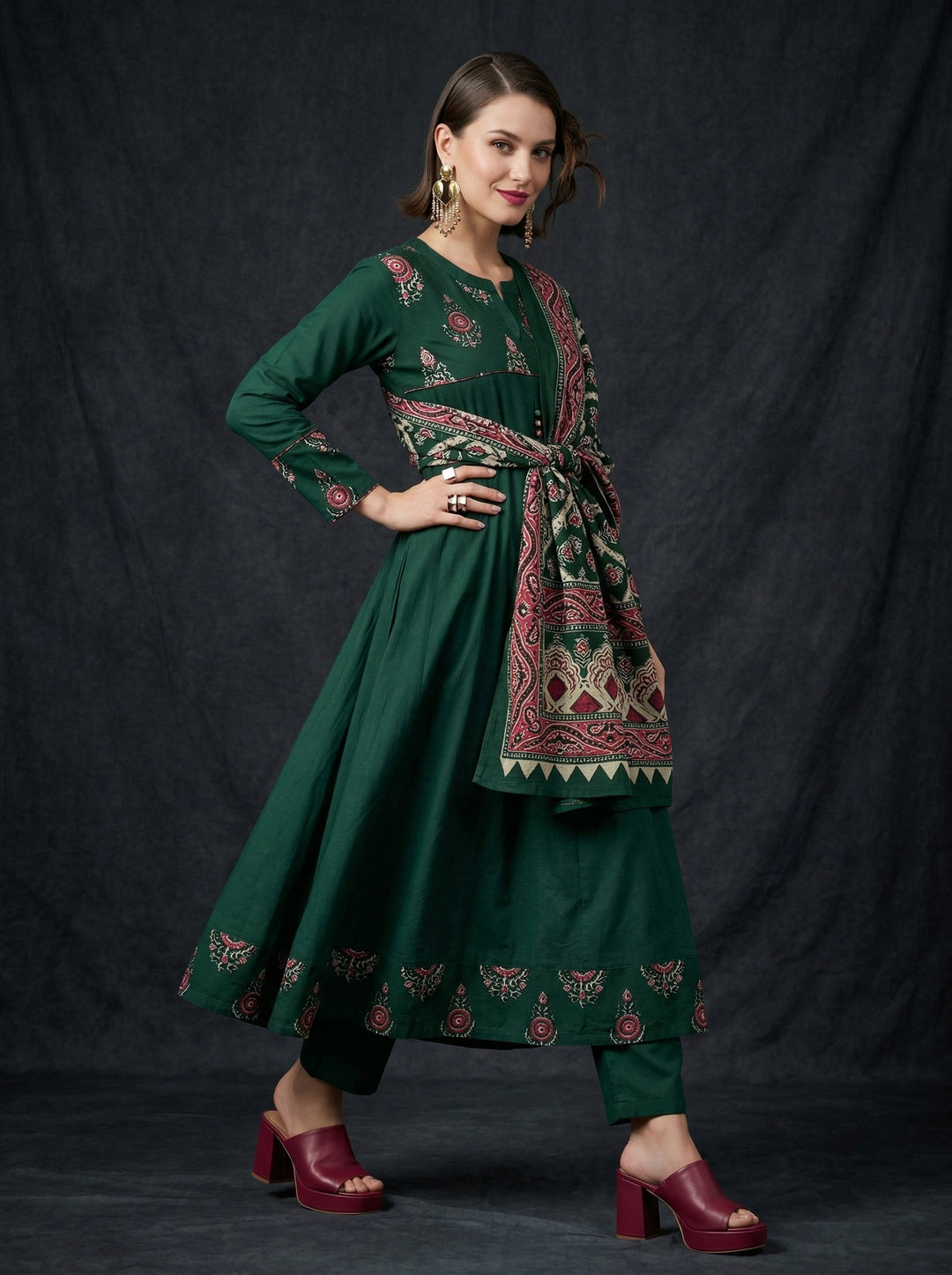 Suhani Swirl - Printed Cotton Kurti Set