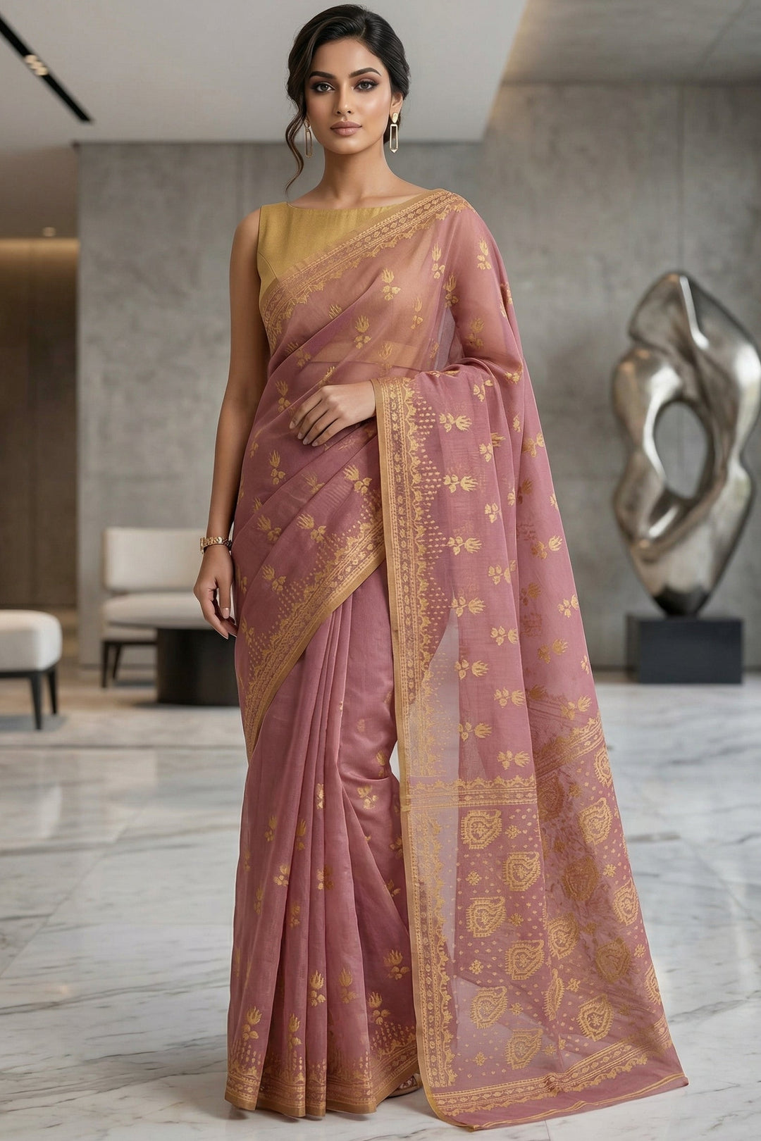 Pata Bahar Bengal Jamdani Saree