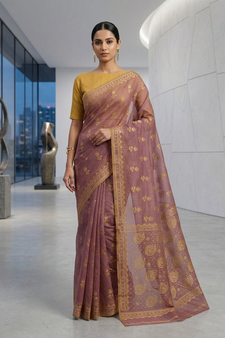 Pata Bahar Bengal Jamdani Saree