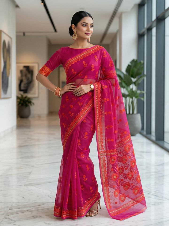 Pata Bahar Bengal Jamdani Saree