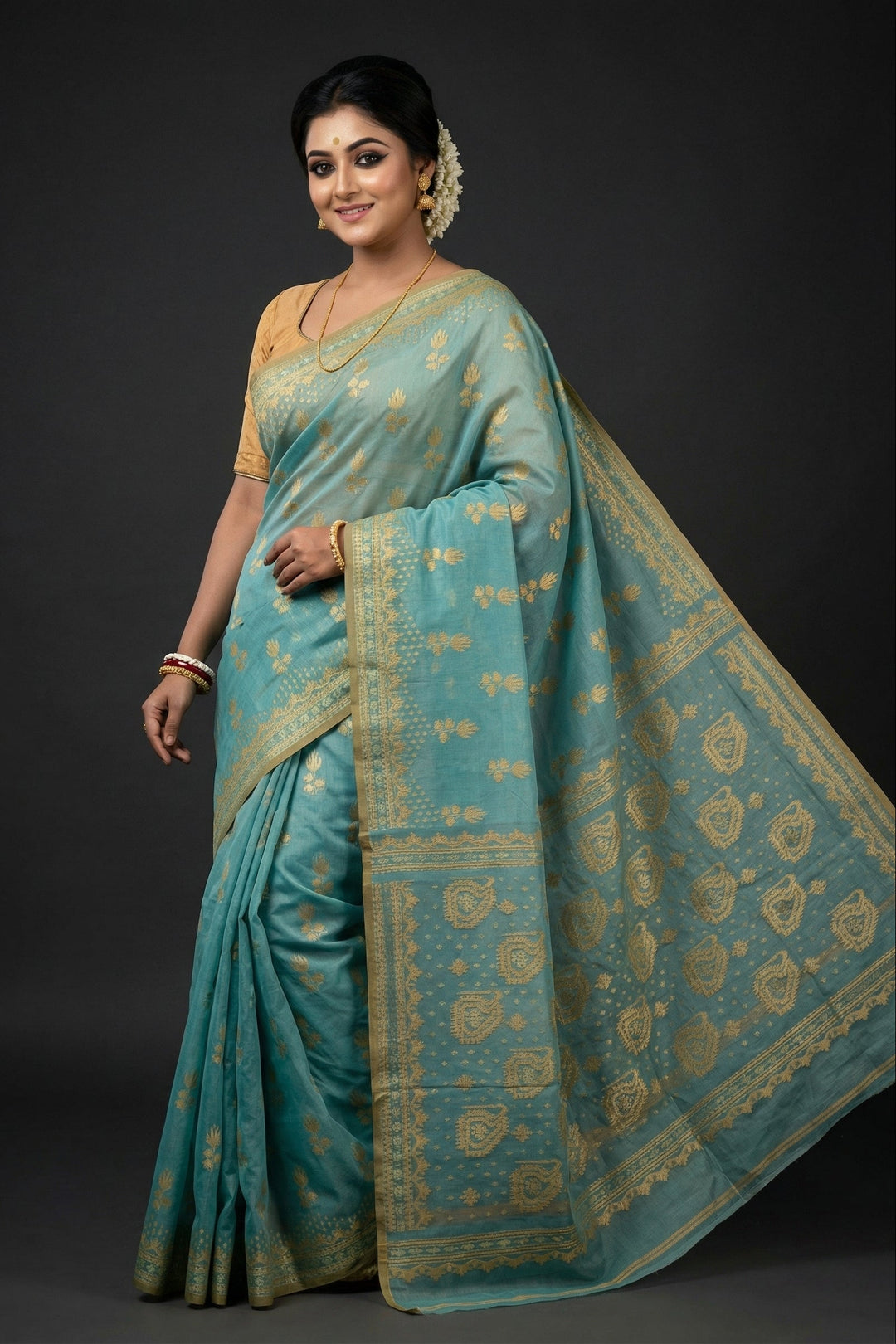 Pata Bahar Bengal Jamdani Saree