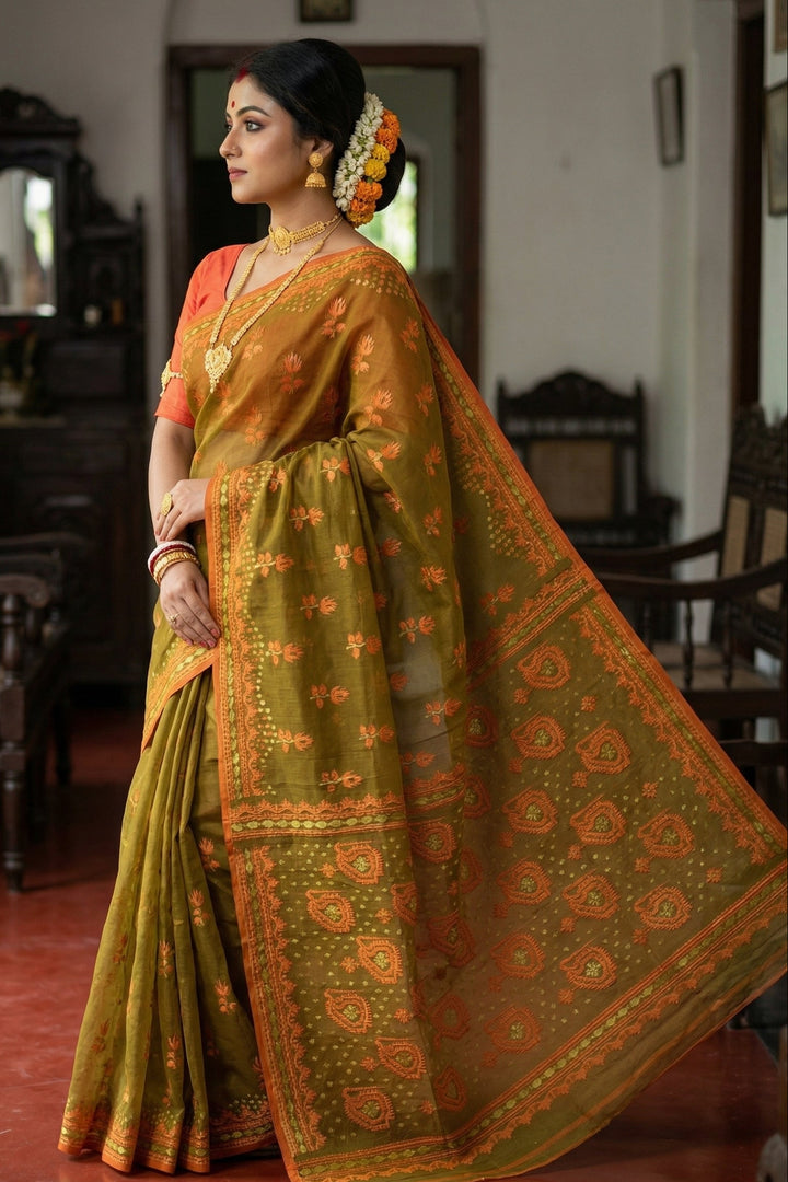 Pata Bahar Bengal Jamdani Saree