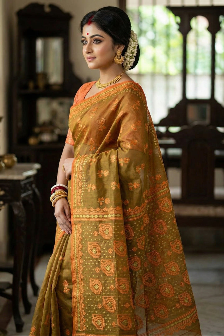 Pata Bahar Bengal Jamdani Saree