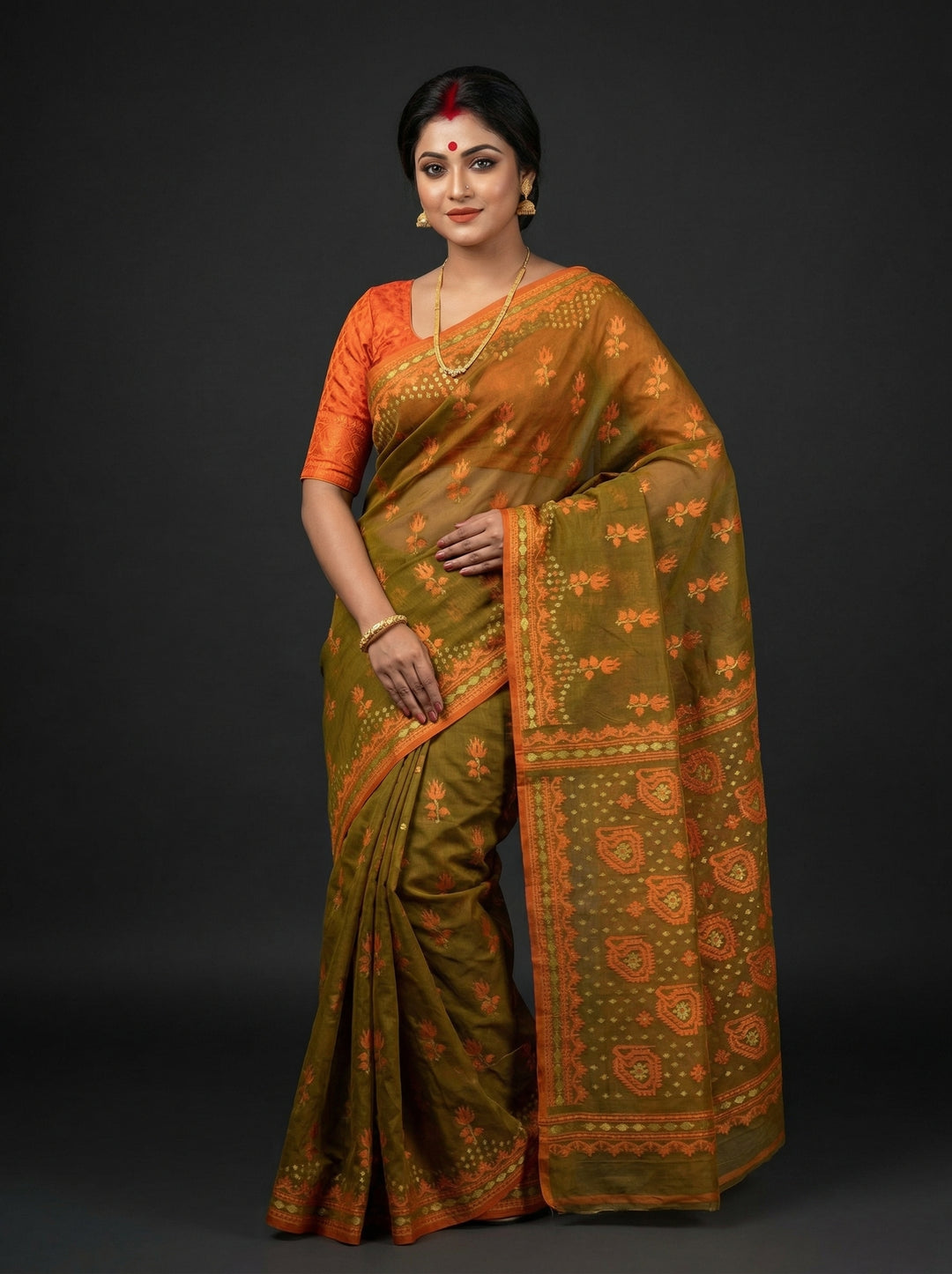 Pata Bahar Bengal Jamdani Saree