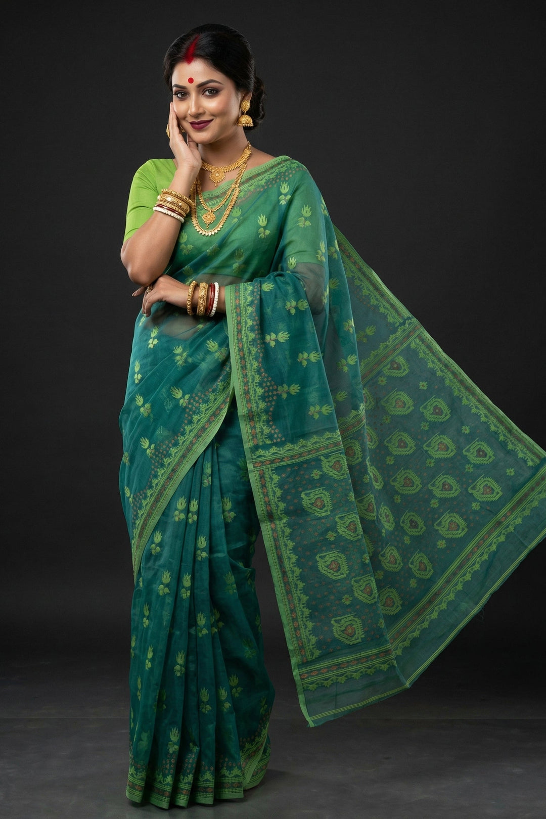 Pata Bahar Bengal Jamdani Saree