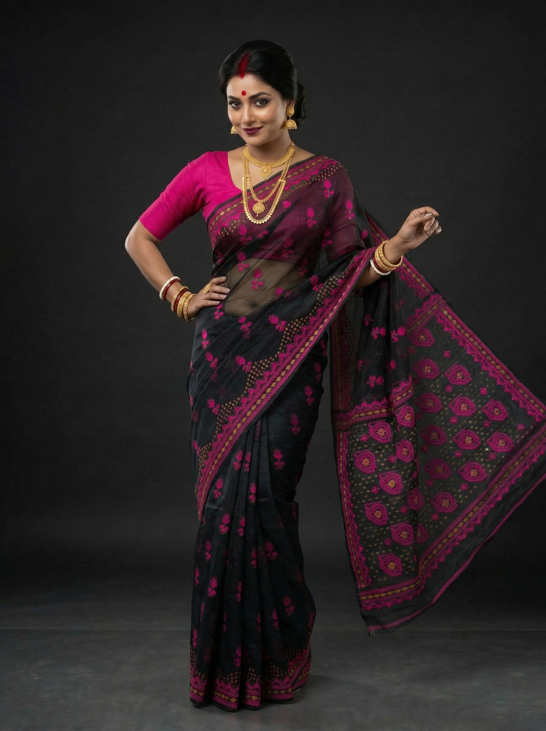 Pata Bahar Bengal Jamdani Saree