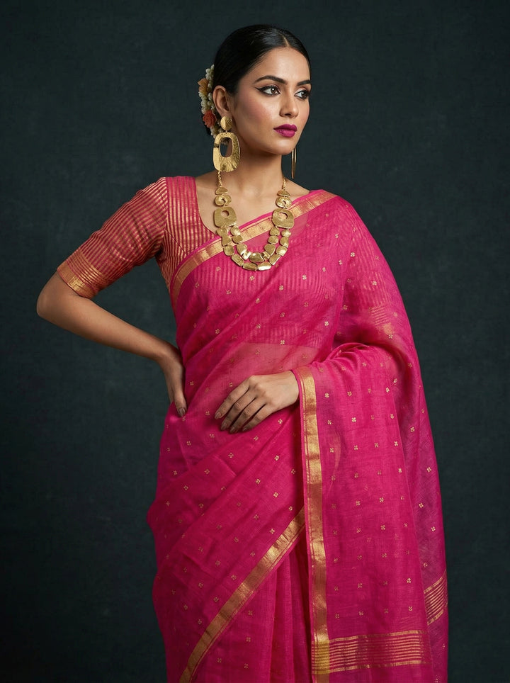AkashGanga Muslin Resham Saree