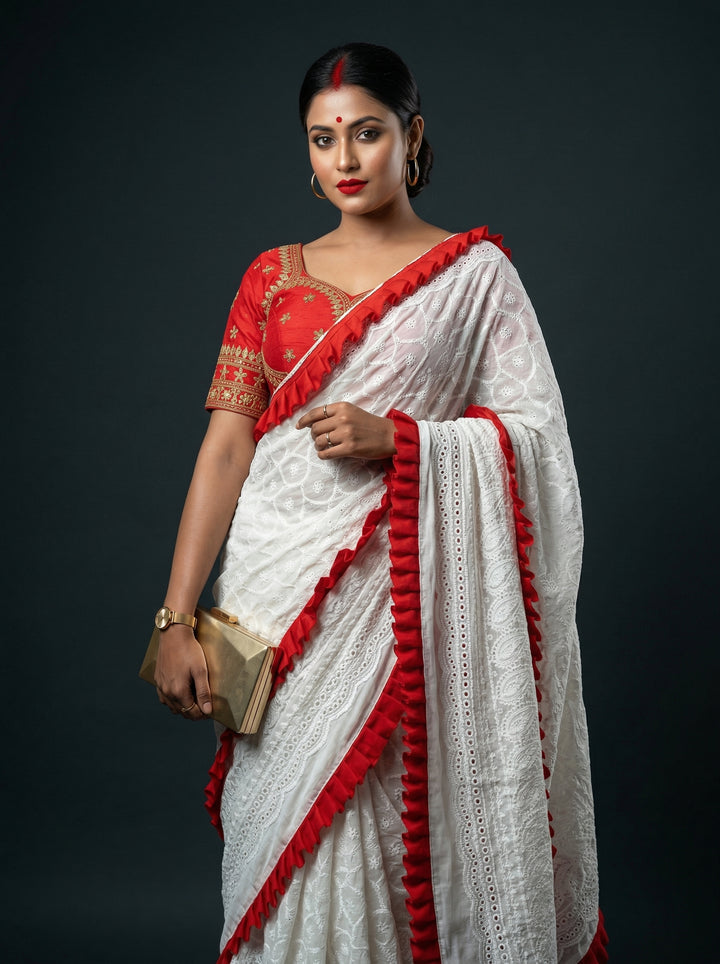 Durgatinashini Hakoba Designer Saree(Off White)