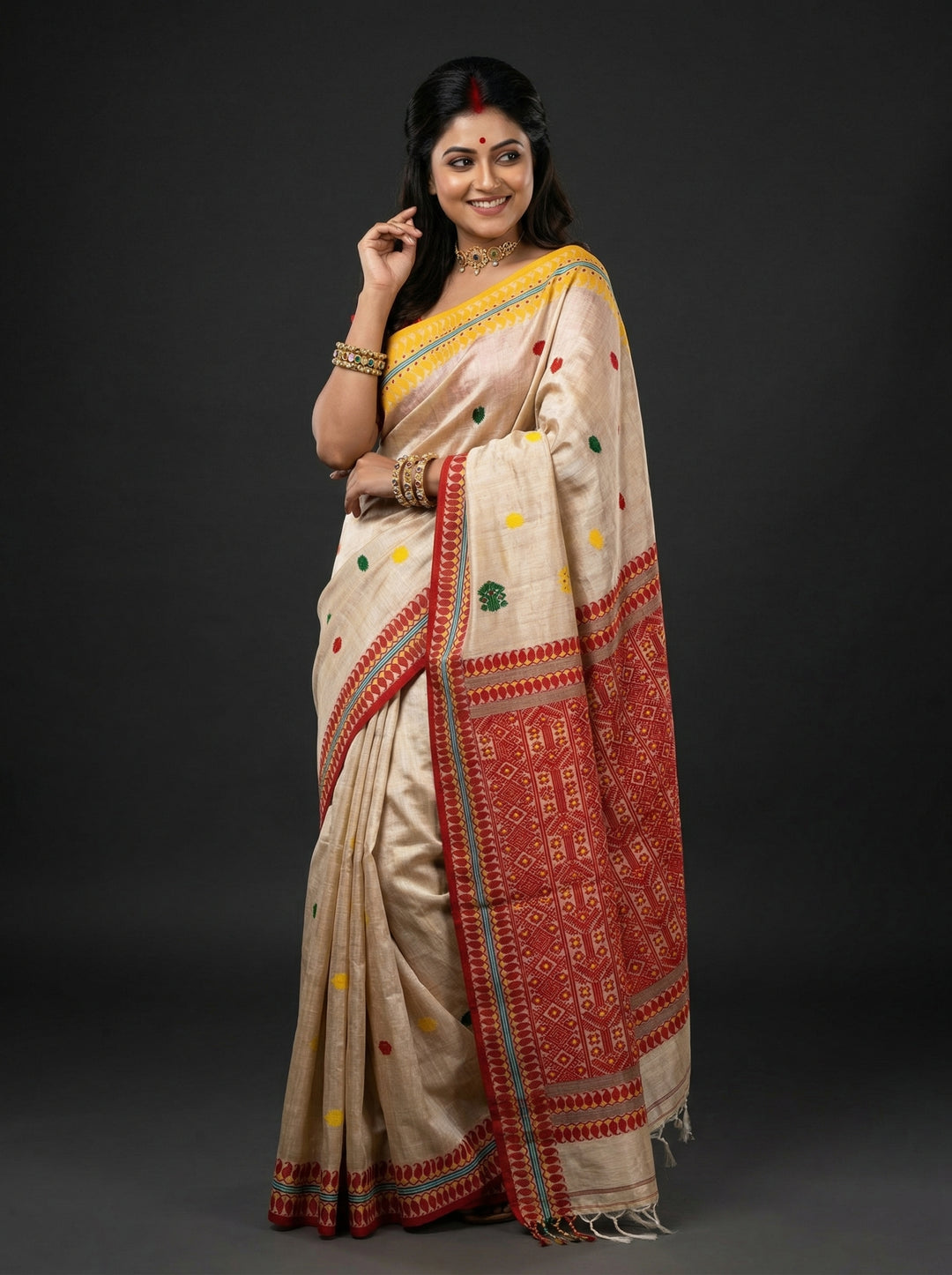 Tepantorer Rupkotha Gachi Tussar Jamdani Saree