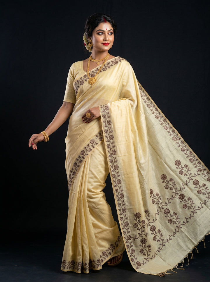 kotha koli Semi Tussar Silk Saree