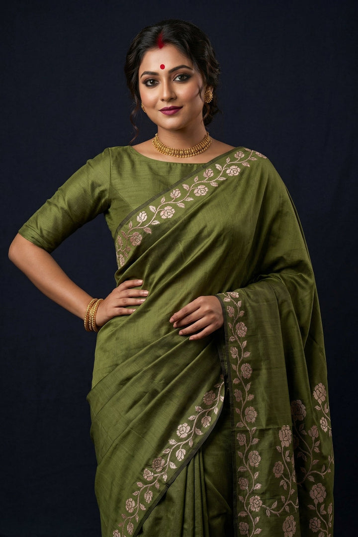 kotha koli Semi Tussar Silk Saree