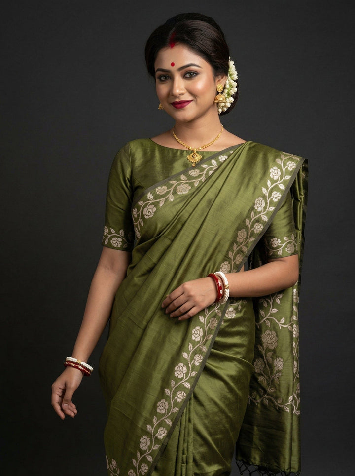 kotha koli Semi Tussar Silk Saree