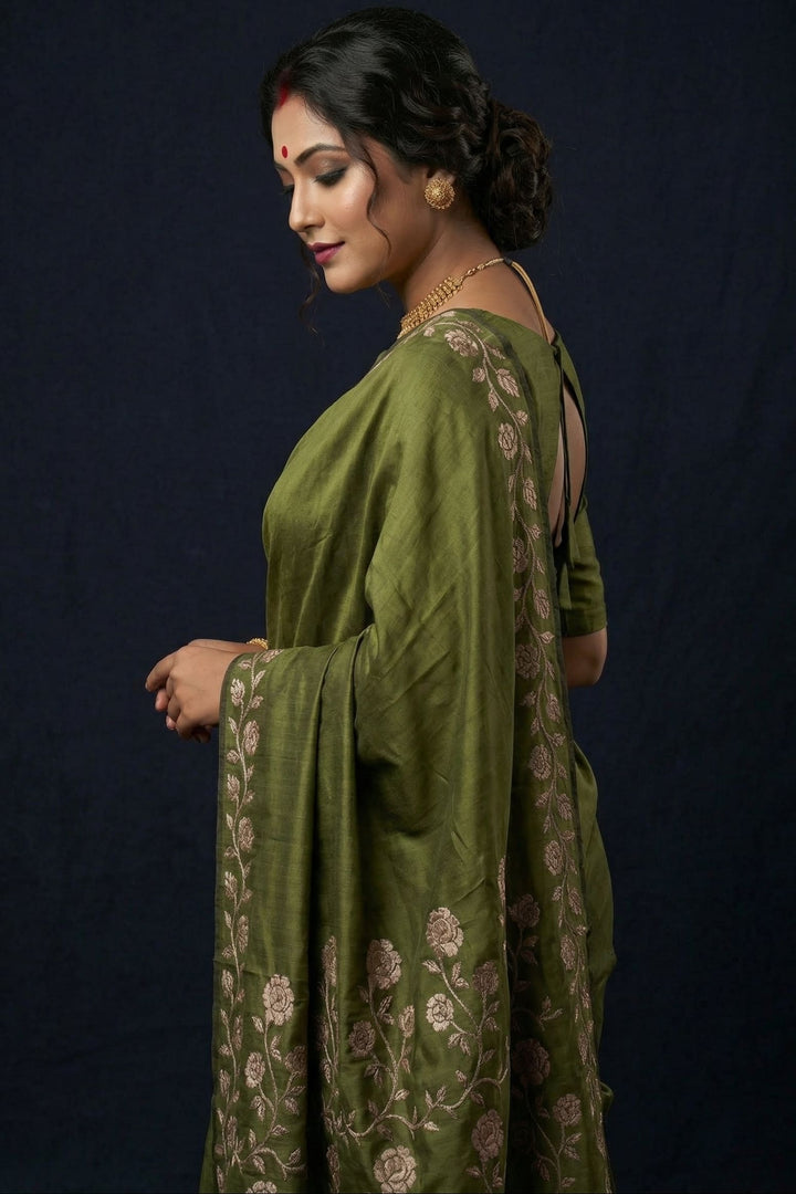 kotha koli Semi Tussar Silk Saree