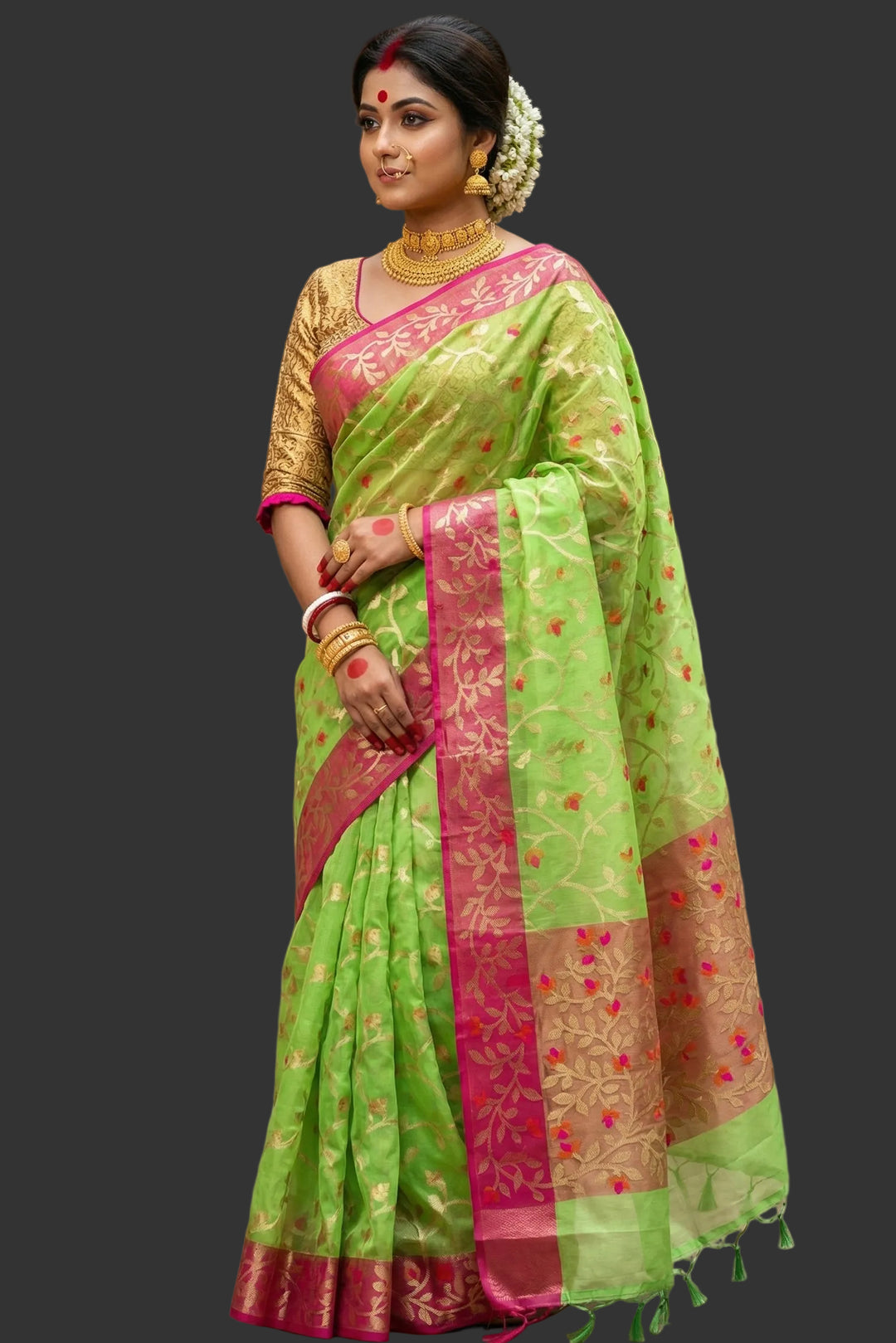 Divine Essence Muslin Jamdani Saree