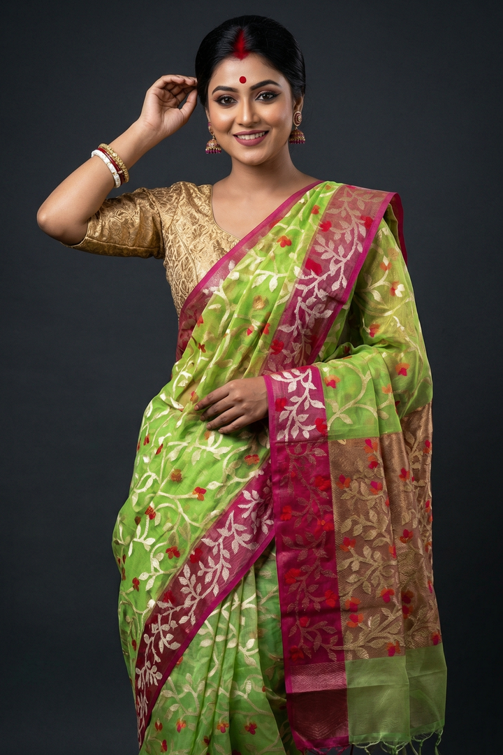 Divine Essence Muslin Jamdani Saree