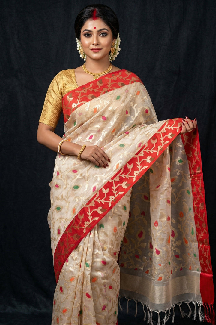 Divine Essence Muslin Jamdani Saree