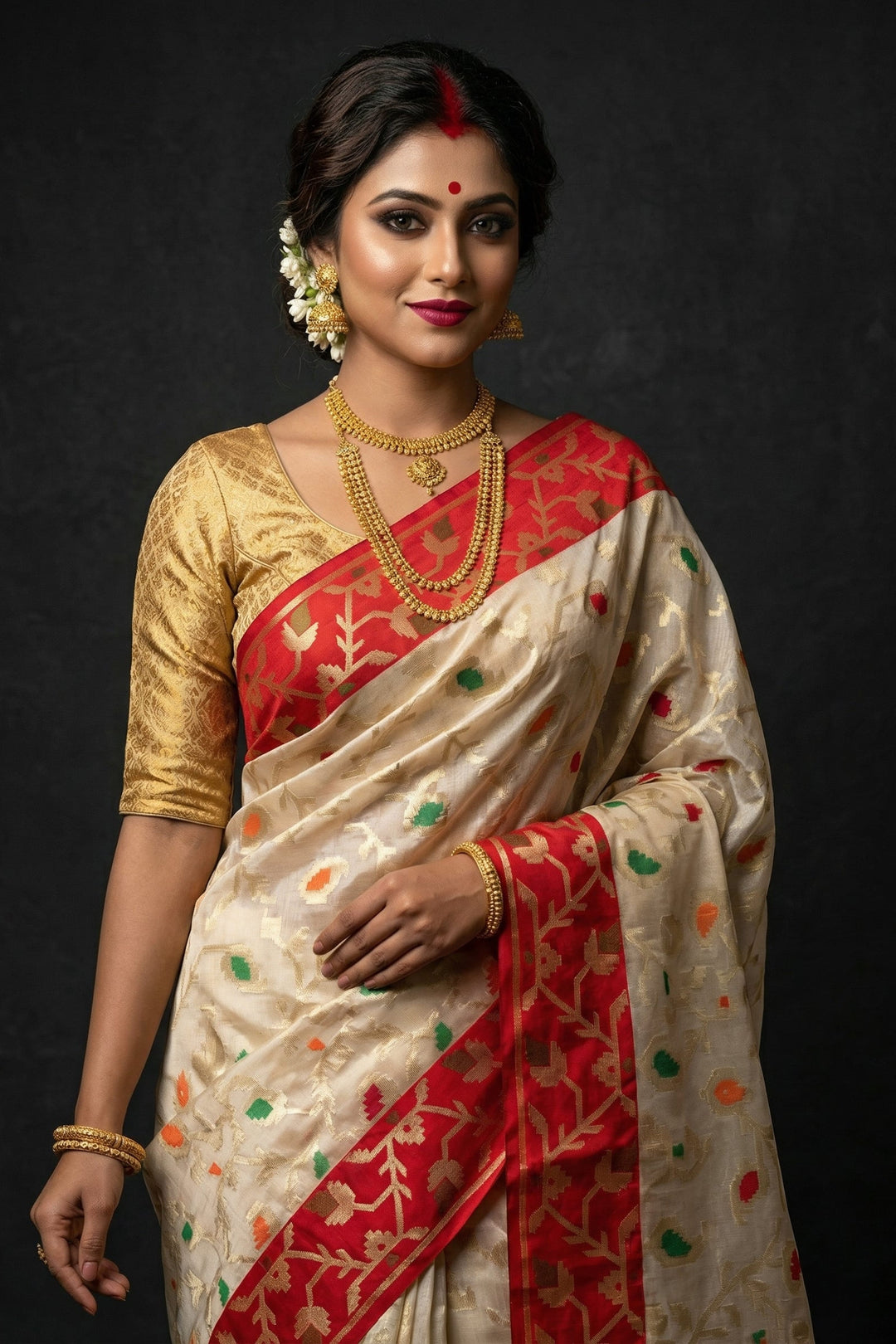 Divine Essence Muslin Jamdani Saree