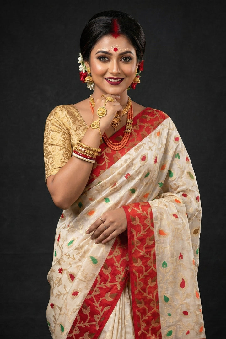 Divine Essence Muslin Jamdani Saree
