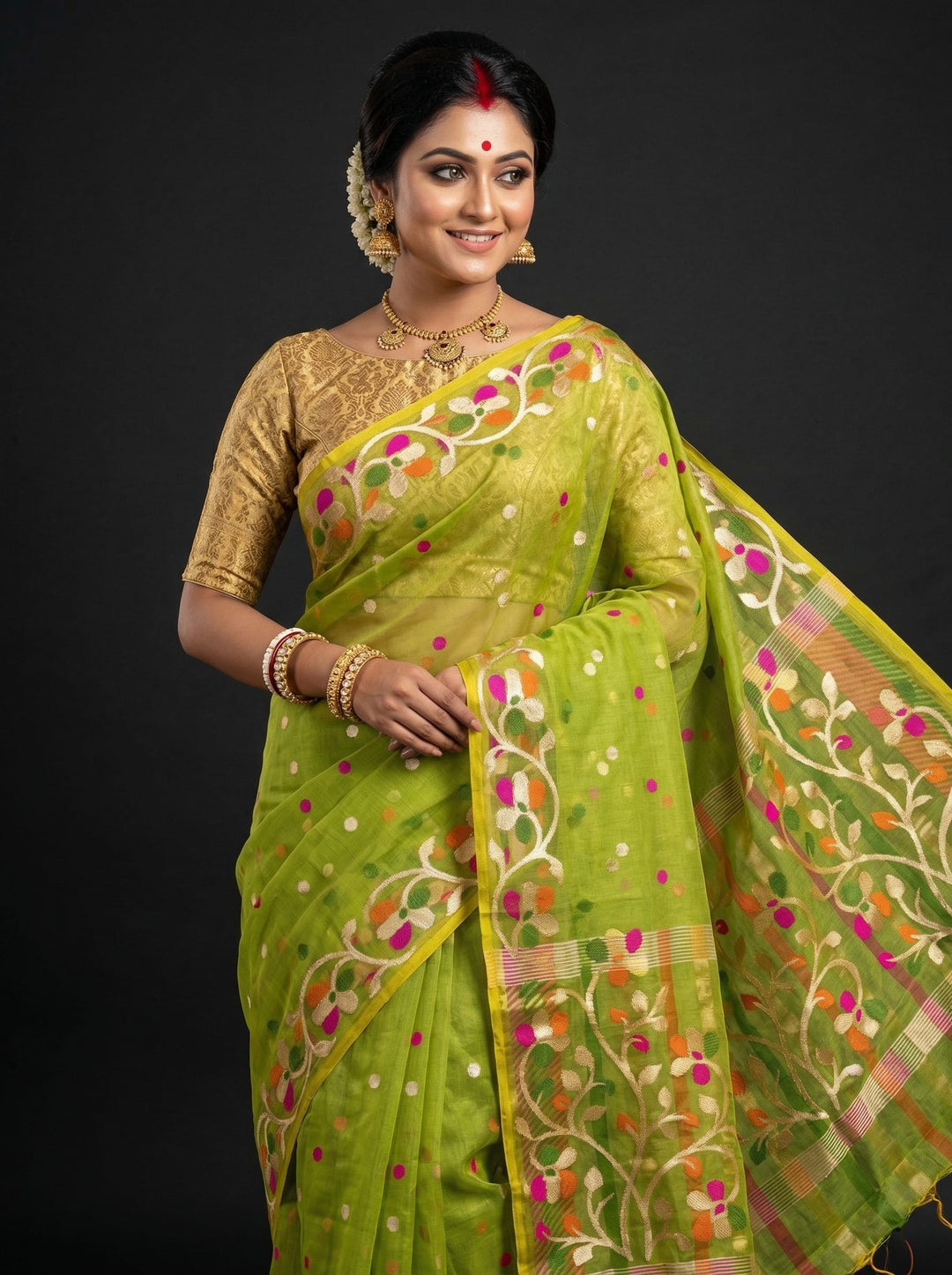 Divine Essence Muslin Jamdani Saree