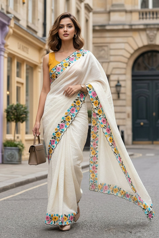 Symmetry Dremes Crush Silk Saree