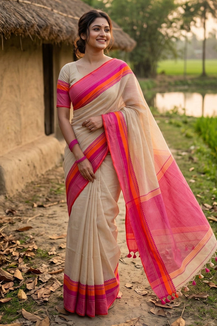 Snigdha Probha Dhaniyakhali Khadi Cotton Saree