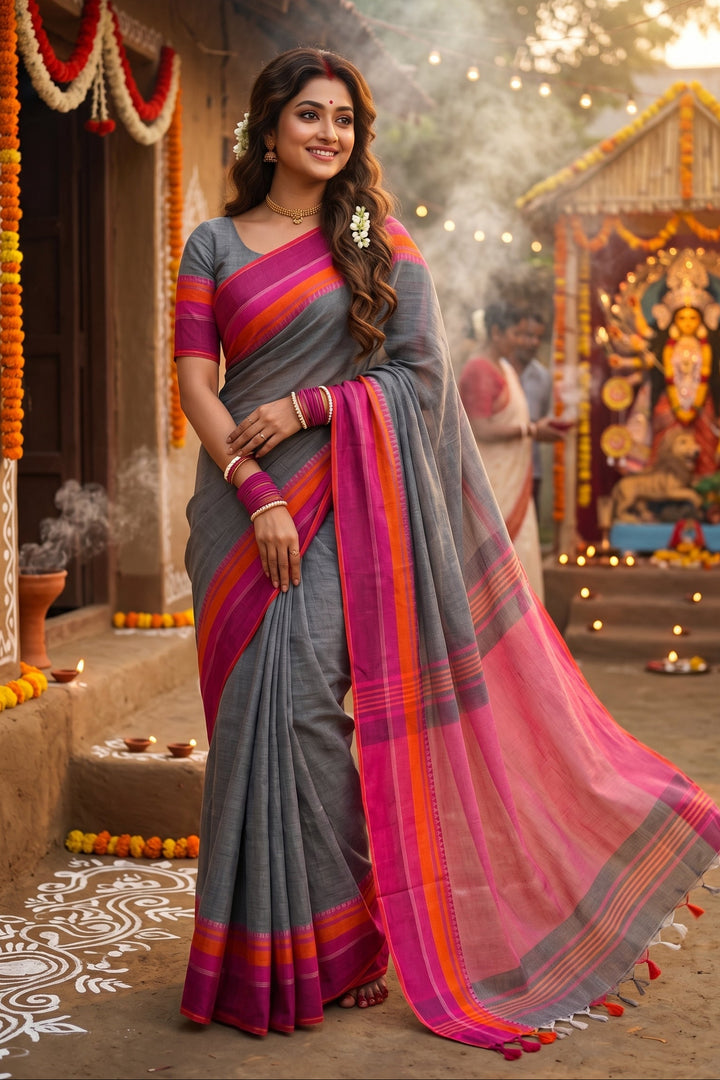 Snigdha Probha Dhaniyakhali Khadi Cotton Saree