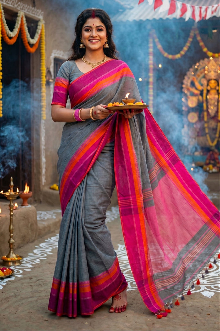Snigdha Probha Dhaniyakhali Khadi Cotton Saree