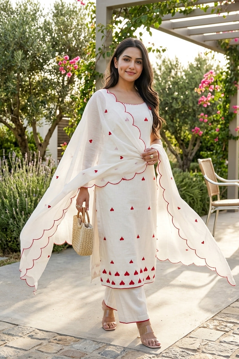 Breezy Blossom Cotton Kurti Set